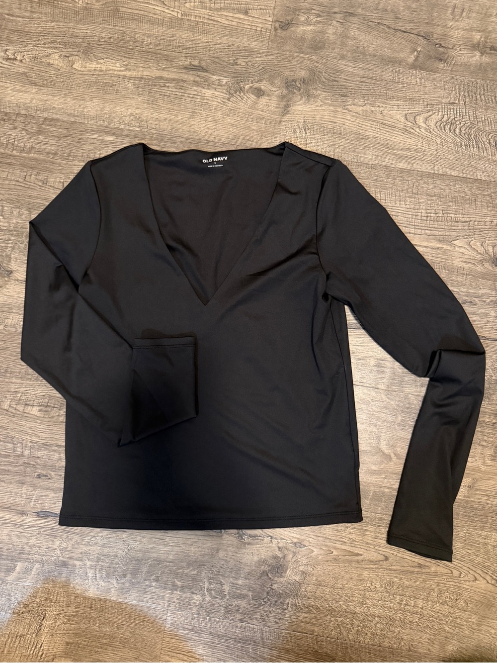 Old Navy Black Long Sleeve V-Neck Top